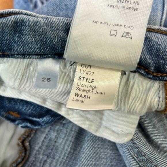 women’s Reformation Jean Liza high waist straight Jean wash lanai size 26 - Picture 8 of 9